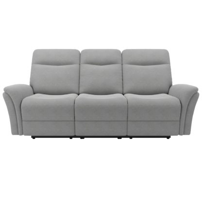 An Image of Monte Chenille Reclining 3 Seater Sofa Light Grey