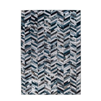 An Image of Jesse Faux Hide Rug Grey, Brown and White