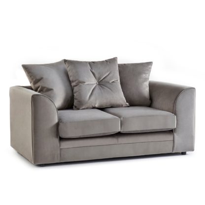 e651ad635d1184465fde14db4f5063c06cb59a8cc104b00e95f8c0ee07ef7c46-1.jpg An Image of Blake 2 Seater Grey Velvet Sofa Grey
