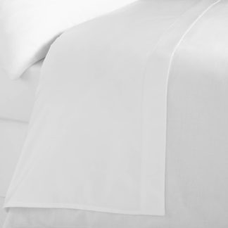 An Image of 5A Fifth Avenue Egyptian Cotton Sateen 300 Thread Count Flat Sheet White