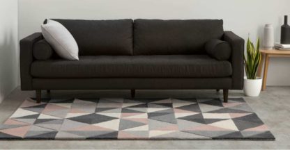 An Image of Henrik Hand Tufted Wool Rug, Small 120 x 180cm, Pink and Grey