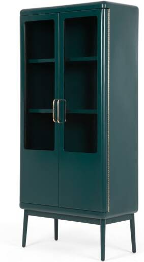 An Image of Cassey Cabinet, Green and Brass