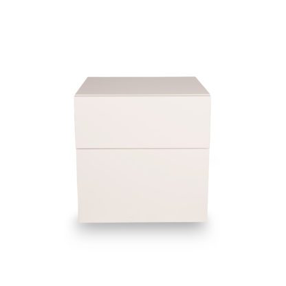 An Image of Heal's Space 2 Drawer Bedside Unit White Matt Lacquer