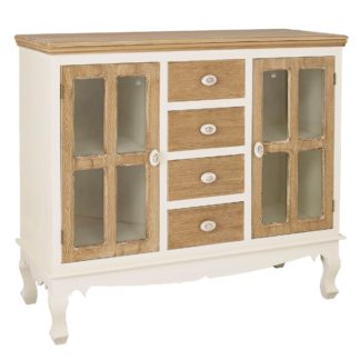 An Image of Juliette Sideboard with Glass White and Brown