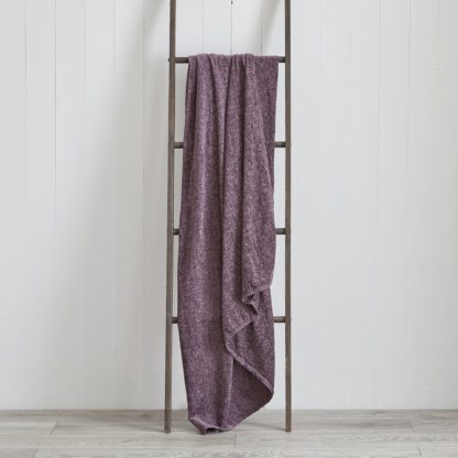 An Image of Chenille Mauve Throw Mauve