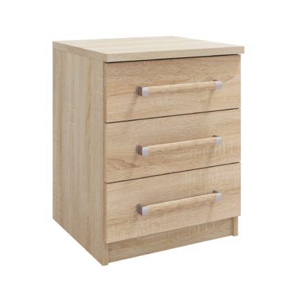 An Image of Genoa 3 Drawer Bedside Grey