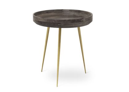 An Image of Mater Bowl Medium Occasional Table Grey Mango Brass