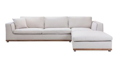 An Image of Porada Kirk Left hand Corner Sofa 3 Back Cushions Walnut Frame