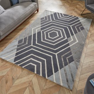 An Image of Harlow Rug Grey and White