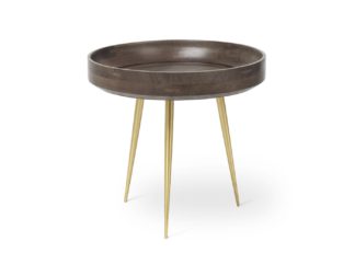 An Image of Mater Bowl Small Occasional Table Grey Mango Brass Legs