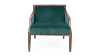 An Image of Porada Liala Easy Chair Walnut Velvet