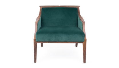 An Image of Porada Liala Easy Chair Walnut Velvet