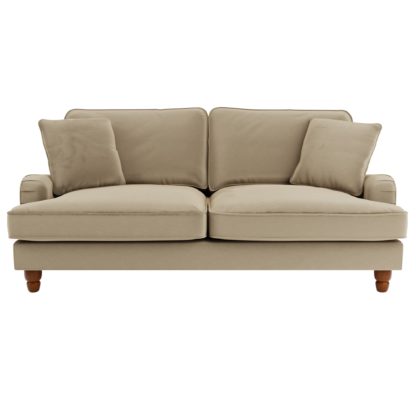 An Image of Beatrice Velvet 3 Seater Sofa Bottle (Green)