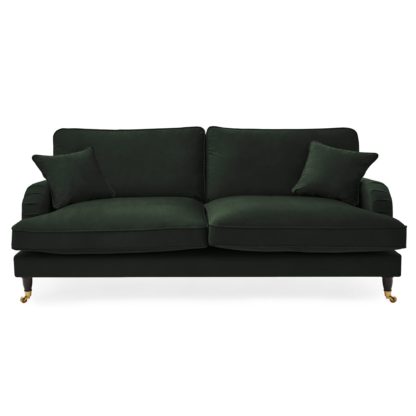 An Image of Rupert 4 Seater Velvet Sofa Bottle (Green)