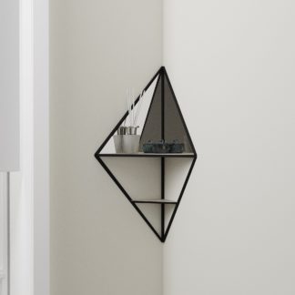 An Image of Corner Mirrored Shelf Black