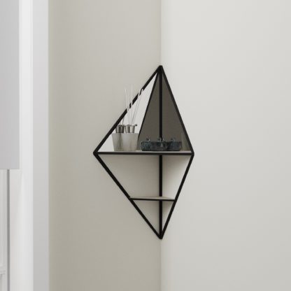 An Image of Corner Mirrored Shelf Black