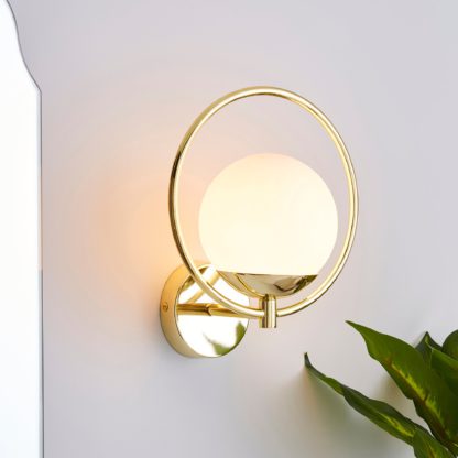 An Image of Fort Halo Bathroom Wall Light Champagne Champagne