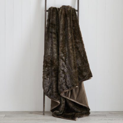 An Image of Faux Fur 150cm x 200cm Throw Brown