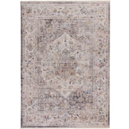 An Image of Soraya Traditional Rug Blue, Orange and White