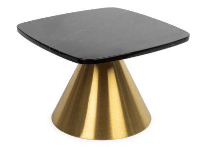 An Image of Heal's Cezanne Square Side Table Black Marble Brass Frame