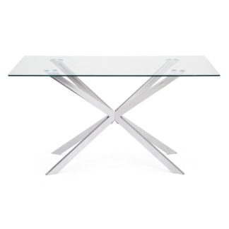 An Image of Lumia Glass Dining Table Clear