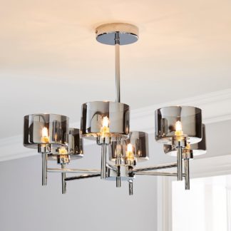 An Image of Elsie 6 Light Ceiling Fitting Chrome Grey