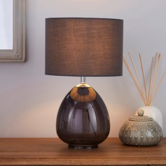 An Image of Bev Smoked Glass Table Lamp Grey