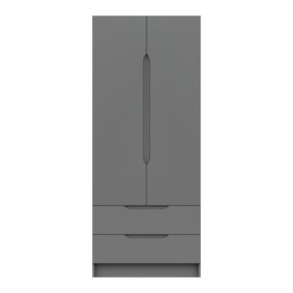 An Image of Legato 2 Door Combi Wardrobe Dark Grey