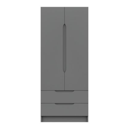 An Image of Legato 2 Door Combi Wardrobe Dark Grey