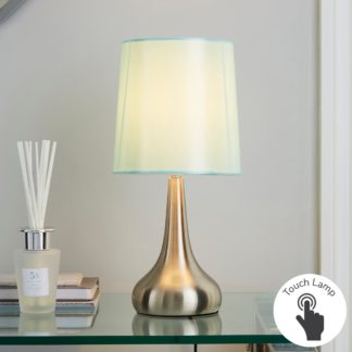 An Image of Rimini Duck Egg Touch Dimmable Lamp Duck Egg Blue
