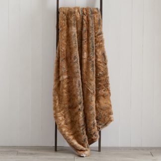 An Image of Faux Fur 150cm x 200cm Throw Brown