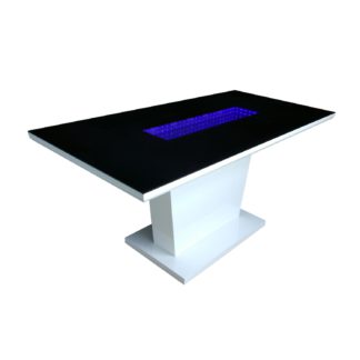 An Image of Matrix Dining Table with LED Lights Black