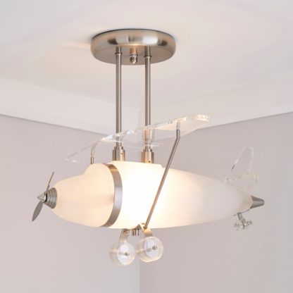 An Image of Airplane 1 Light Ceiling Fitting Silver