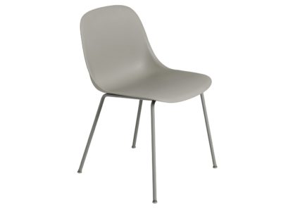 An Image of Muuto Fiber Side Chair Tube Base Normal Shell Natural White