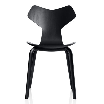 An Image of Fritz Hansen Grand Prix Side Chair 4130 White Ash 105 Wood Legs