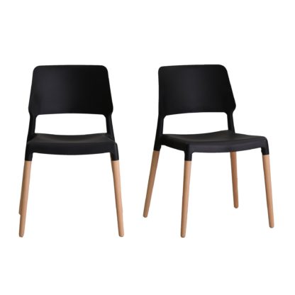 An Image of Reims Set of 2 Dining Chairs Black