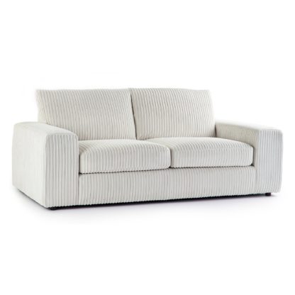 An Image of Champ Fabric 3 Seater Sofa Cream