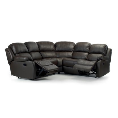 An Image of Anton Bonded Leather Reclining Corner Sofa Black