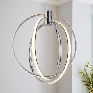An Image of Pegasus 3 Light Integrated LED Hoops Chrome Ceiling Fitting Silver