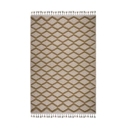 An Image of Zuri Ochre Berber Rug Cream and Yellow