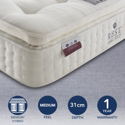 An Image of Rest Assured 2000 Pocket Memory Medium Mattress White