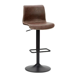 An Image of Venice Bar Stool Brown PU Leather Brown