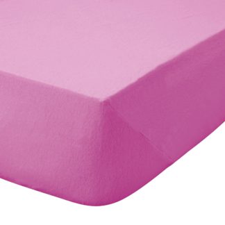An Image of Kids Non Iron Plain Dye Fuchsia 25cm Fitted Sheet Dark Pink