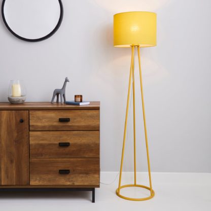 An Image of Sara Ochre Floor Lamp Ochre