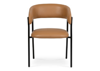 An Image of Heal's Neo Chair Tan Leather Black Leg
