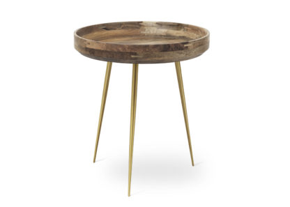 An Image of Mater Bowl Medium Occasional Table Grey Mango Brass