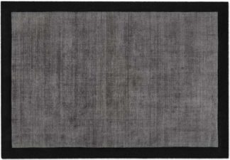 An Image of Jago Border Rug, Extra Large 200 x 300cm, Dark Charcoal & Silver Grey