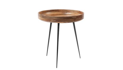 An Image of Mater Bowl Table Medium Black Stained Mango Wood