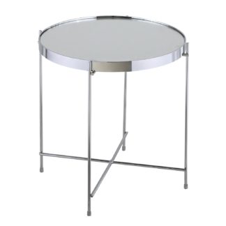 An Image of Oakland Circular Chrome Lamp Table Silver