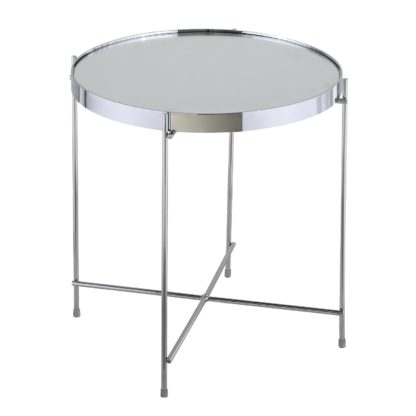 An Image of Oakland Circular Chrome Lamp Table Silver